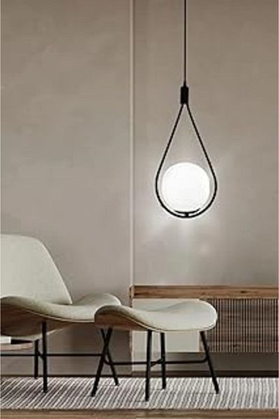 Hiper Kdroglu White Globe Glass Chandelier Black Color New Design 1109836