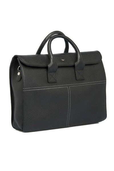 Tergan Black Genuine Leather Unisex Briefcase - S1Ev 00021247 -A41