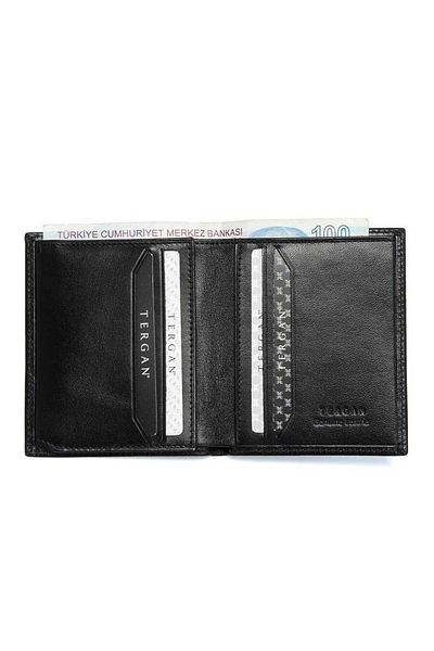 Tergan Black Genuine Leather Men's Wallet - S1Ce 00001208 -B06