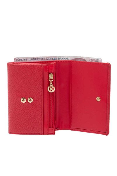 Tergan Red Leather Women's Wallet - S1Cb00005815-D2N