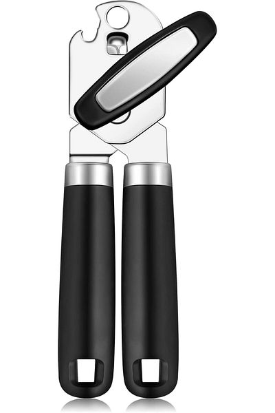 COOYA Hand Held Can Opener, Strong Manual Can Opener with Smooth Edge Cut, Comfortable Soft Handle