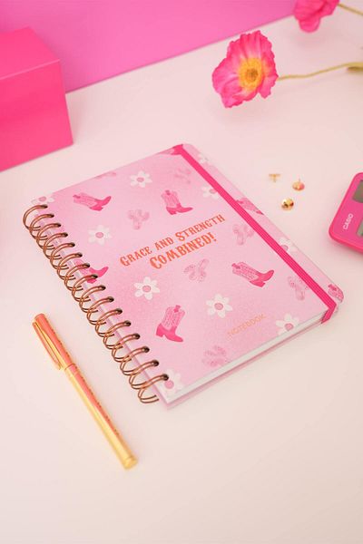 Matt Notebook Blocnotes A5 cu puncte elastice în spirală 15x21 cm Cizme cowgirl