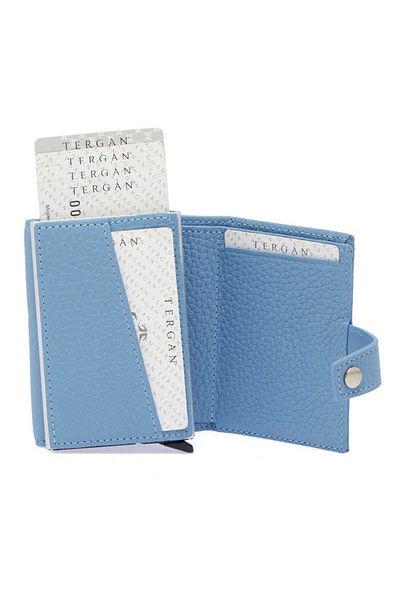 Tergan Suport pentru carduri de credit unisex din piele naturală albastră - S1kk 00000263 -c43