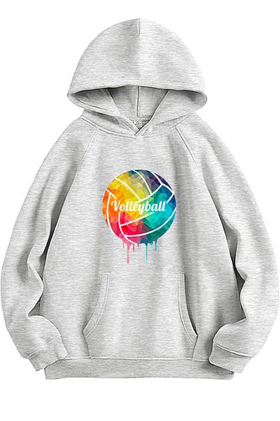 makiteks Unisex Oversize Hoodie Volleyball με πόρτα και τσέπη καγκουρό