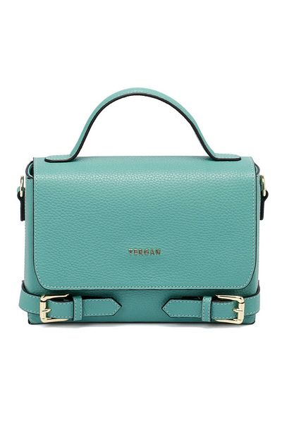 Tergan Blue Genuine Leather Women's Crossbody Bag - S24Y1Bc79902-N29