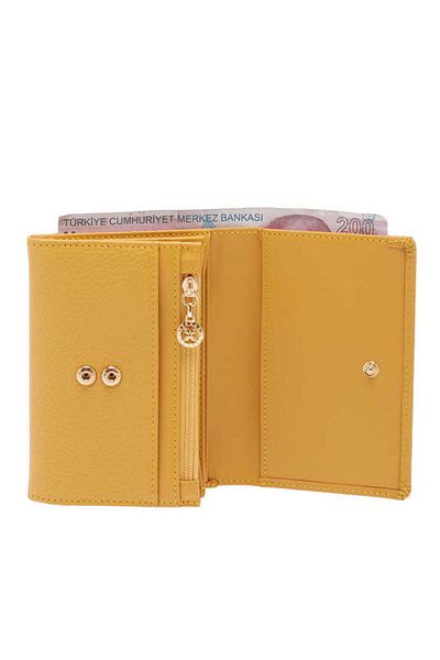 Tergan Yellow Leather Women's Wallet - S1Cb00005815-L6I