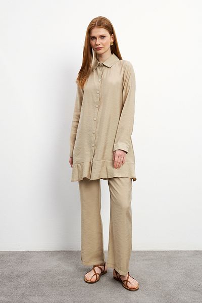 VAVİNOR Σετ μπεζ Cupra Tunic και παντελόνι
