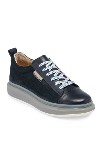 Tergan Lacivert Hakiki Deri Erkek Sneaker - E24I1AY56624-A31