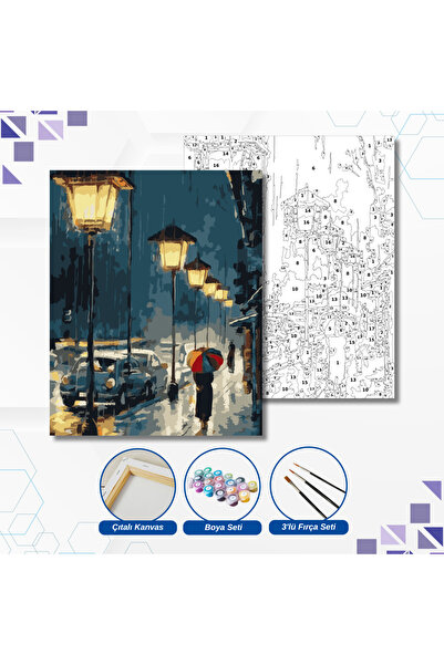 tuvval Sayılarla Boyama Set SOKAK LAMBASI 50X65 Cm