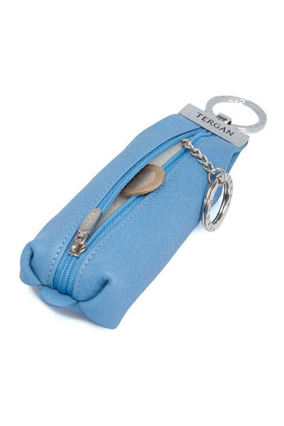 Tergan Blue Genuine Leather Unisex Keychain - S1An 00000193 -I6T