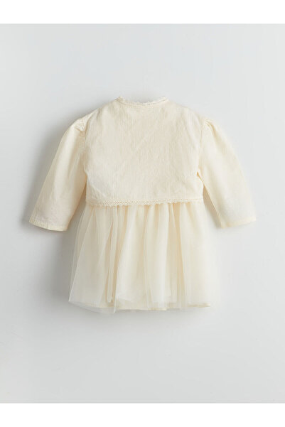 LC Waikiki Crew Neck Girl's Dobby Dress