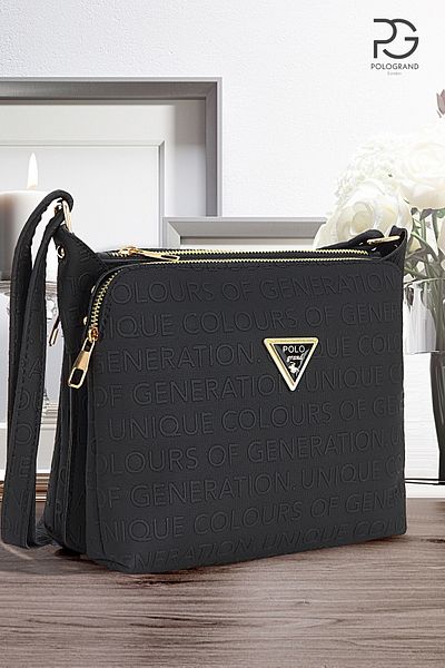 POLOGRAND London Αυθεντική γυναικεία πολυτελής μαλακή δερμάτινη κομψή τσάντα ώμου με ρυθμιζόμενο σταυρωτό λουράκι 3 θέσεων