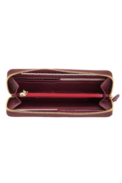 Tergan Burgundy Leather Women's Wallet - S1Cb 00005777 -K16