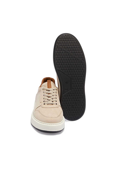 Tergan Bej Hakiki Nubuk Deri Erkek Sneaker - E24I1AY56807-B23