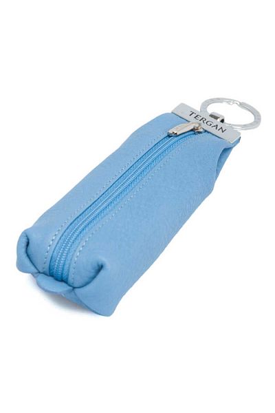 Tergan Blue Genuine Leather Unisex Keychain - S1An 00000193 -I6T