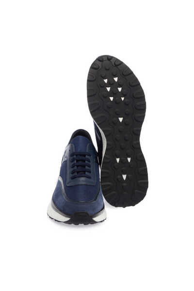 Tergan Lacivert Hakiki Deri Erkek Sneaker - E24I1AY56698-A31