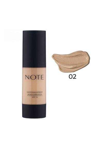 NOTE Mattifying Extreme Wear Spf 15 Yoğun Kapatıcı Mat Bitişli Fondöten - 02 Natural Beige