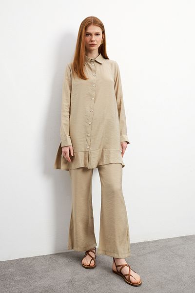 VAVİNOR Σετ μπεζ Cupra Tunic και παντελόνι