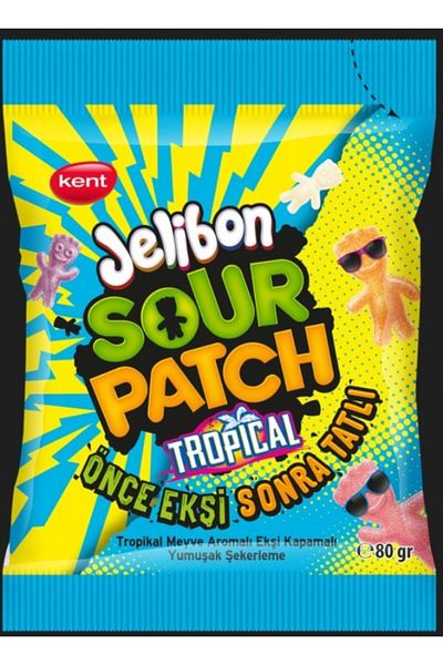 Mondelez Sour Patch Tropical ,Set Jeleuri cu aroma de fructe Mix 80 g x 24 Buc