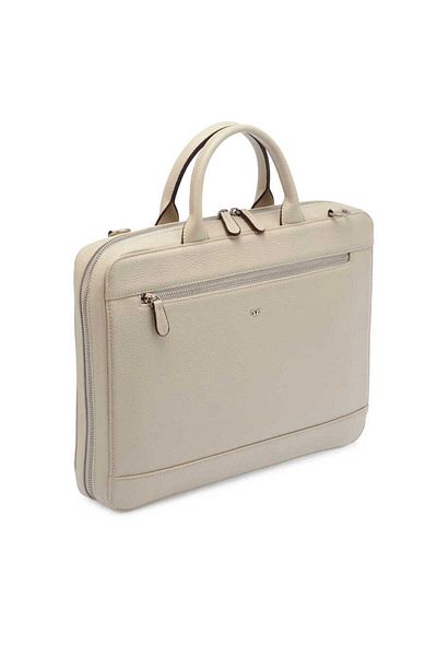 Tergan Beige Genuine Leather Men's Briefcase - S1Ev 00032171 -B19
