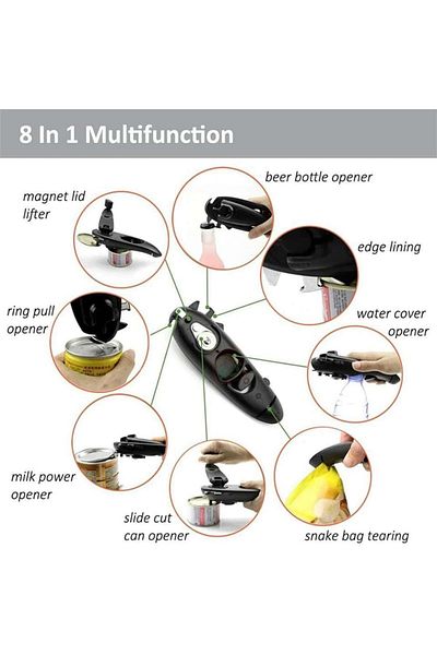 COOYA Manual Safety Side Cut Can Opener, Smooth Edge Long Handle, Save Effort for Women or Seniors