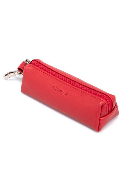 Tergan Red Genuine Leather Unisex Keychain - S1An 00000217 -A86