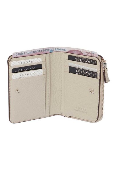 Tergan Beige Leather Women's Wallet - S1Cb 00005812 -B19