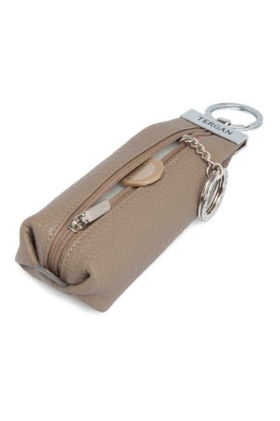 Tergan Beige Genuine Leather Unisex Keychain - S1An 00000193 -B73