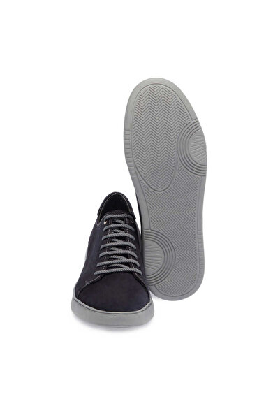 Tergan Lacivert Hakiki Nubuk Deri Erkek Sneaker - E24I1AY56820-C39