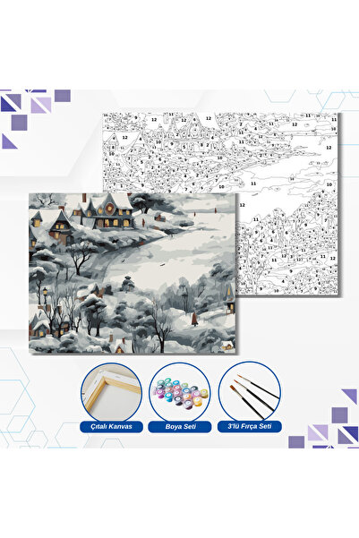 tuvval Sayılarla Boyama Set KIŞ KASABA 40X50 Cm