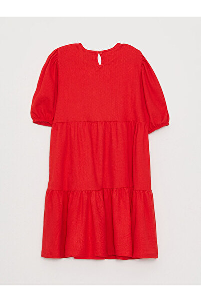 LC Waikiki Crew Neck Printed Short Sleeve Girl's Dress