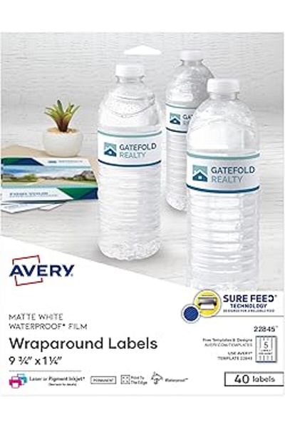 STOREMAX Avery Printable Blank Spooler Rectangle Labels, 3.18 cm X 24.8 Cm, Matte White, 40 Customize