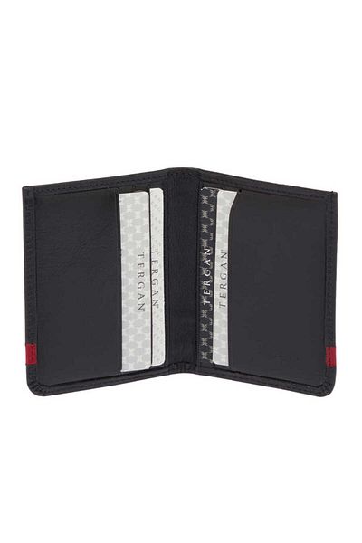 Tergan Black Genuine Leather Unisex Credit Card Holder - S1Kk 00001663 -I13