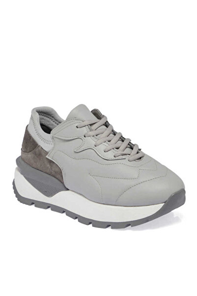 Tergan Gri Hakiki Deri Kadın Sneaker - K24I1AY67389-I8H