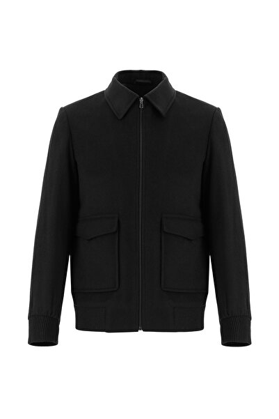 Abdullah Kiğılı Slim Fit Slim Cut Wool Stamp Coat