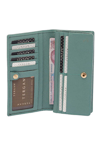 Tergan Mavi Hakiki Deri Kadın Cüzdan - S1cb00005685-s3ı