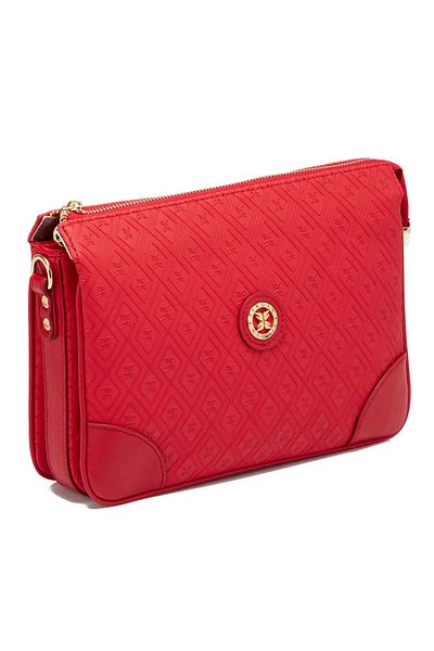 Tergan Red Print Women's Crossbody Bag - S24K1Pr09090-S4R