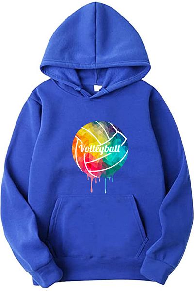 makiteks Hanorac supradimensionat unisex cu buzunar cangur pentru volei