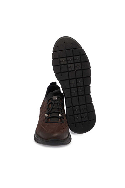 Tergan Kahve Hakiki Nubuk Deri Erkek Sneaker - E24S1AY56980-A39