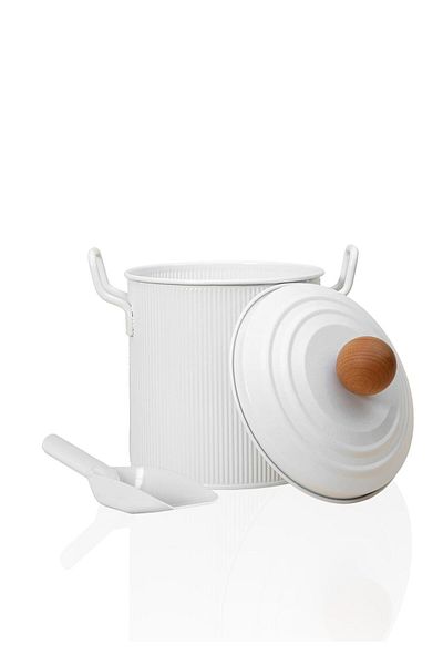 The Mia Stripe Pulses and Detergent Storage Container White