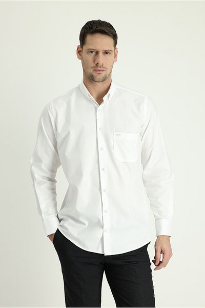 Kiğılı Long Sleeve Regular Fit Cotton Button Collar Shirt