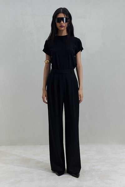 Suud Collection Černé kalhoty Janet široké