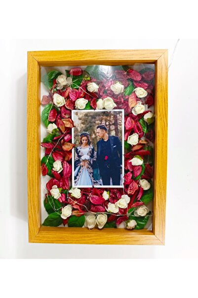 fy design FOTO + LED HEDİYELİ 25x35 Fotoğraf Bölümlü Anı Çerçevesi Gül Kutusu...