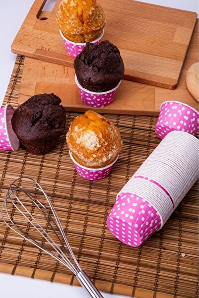MODGER Pembe Puantiyeli Muffin Kek Kapsülü 50li - V