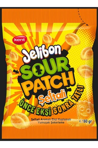 Mondelez Sour Patch Piersica ,Set Jeleuri cu aroma de Piersica, Mix 80 g x 24 Buc