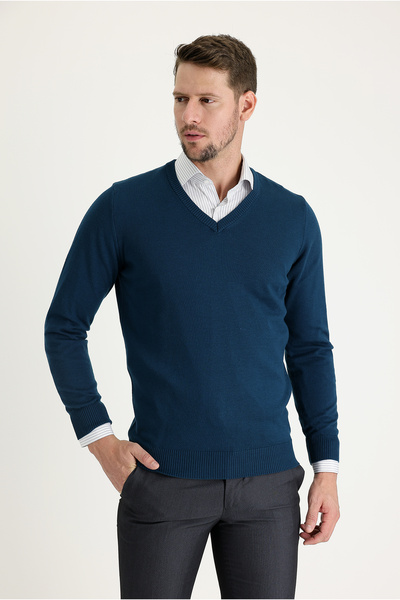 Kiğılı V-Neck Regular Fit Knitwear Sweater