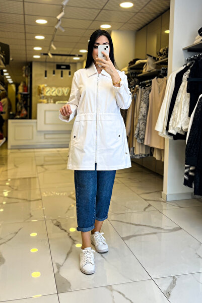 Vosse Ekol Ekru Büzgülü Trençkot