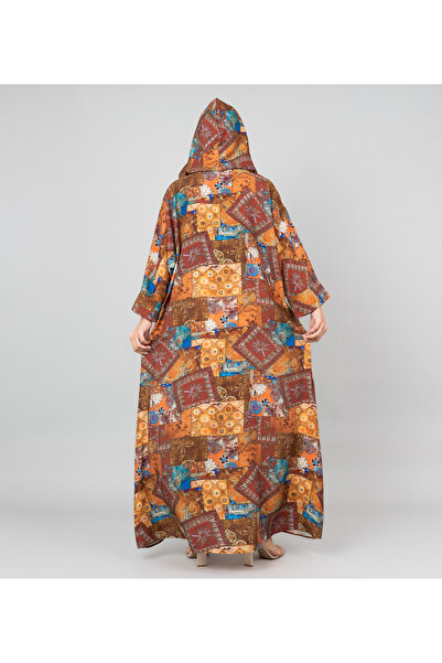 IKKXA Pattern Printed Hooded Jalabiya