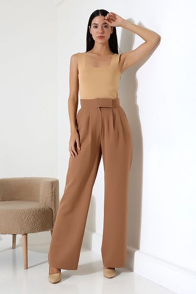 COCOCİX Wide Leg Snap Fastener Model Fabric Trousers