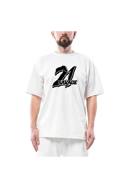 Z zepplin Tricou alb supradimensionat 21 Savage